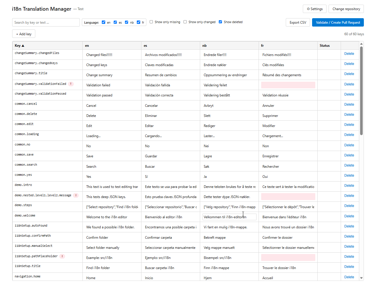Renaming labels before commit